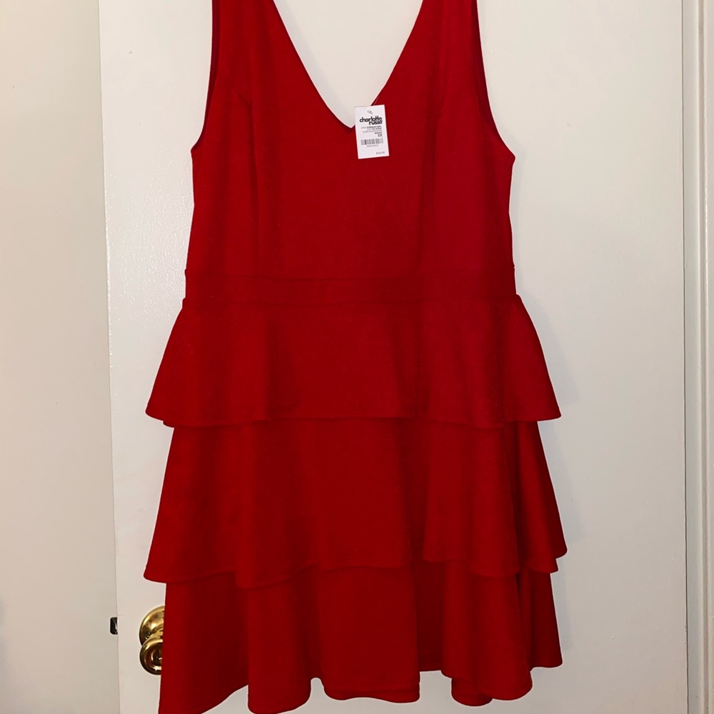 Charlotte Russe Red Ruffle Tier Skater Dress